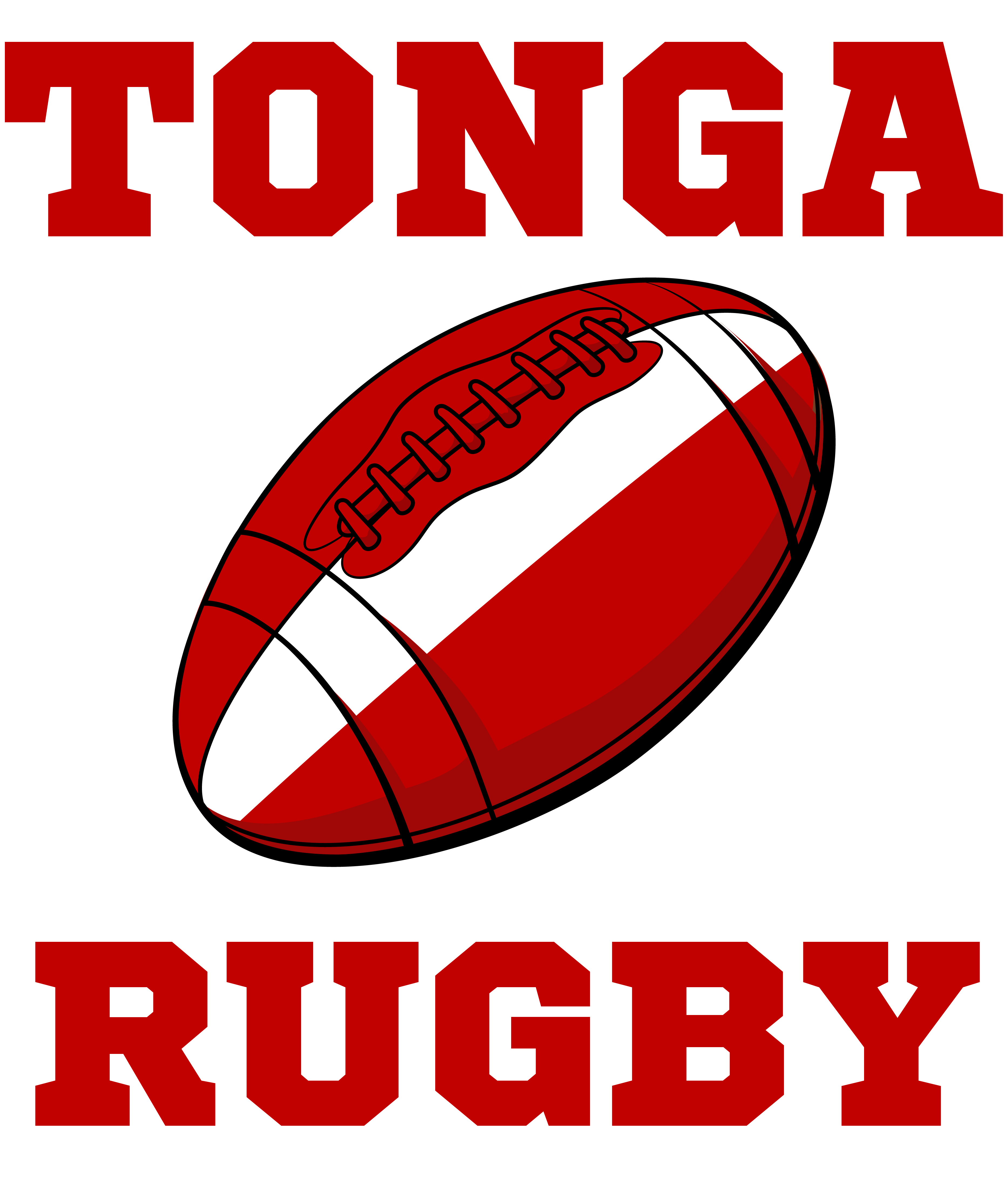 Tonga Rugby Ball Long Sleeve Tee (Red)